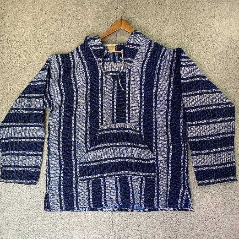 3xl Mens Striped Poncho Hoodie. Excellent Condition